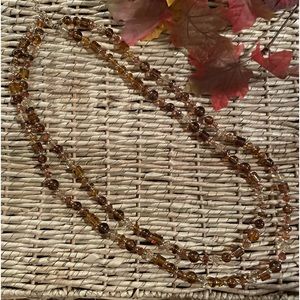 GORGEOUS AMBER SHADES DUAL NECKLACE